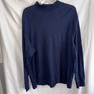 Roundtree & Yorke Men's 100% Cotton Navy Blue Long Sleeve Shirt, XL